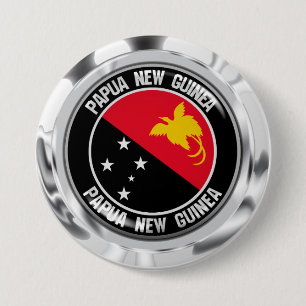Badge Rond 7,6 Cm Emblème rond Papouasie-Nouvelle-Guinée