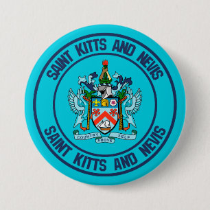 Badge Rond 7,6 Cm Emblème rond Saint-Kitts-et-Nevis