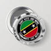 Badge Rond 7,6 Cm Emblème rond Saint-Kitts-et-Nevis (Devant & derrière)