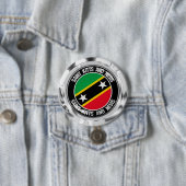 Badge Rond 7,6 Cm Emblème rond Saint-Kitts-et-Nevis (En situation)