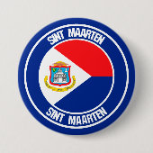 Badge Rond 7,6 Cm Emblème rond Sint Maarten (Devant)