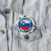 Badge Rond 7,6 Cm Emblème rond Slovénie (En situation)