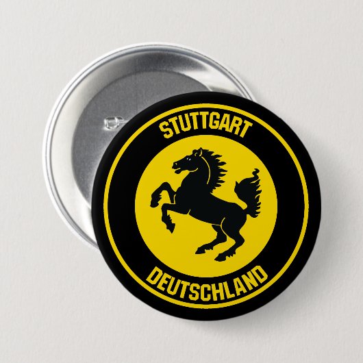 Badge Rond 7,6 Cm Emblème rond Stuttgart (Devant & derrière)