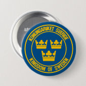 Badge Rond 7,6 Cm Emblème rond Suède (Devant & derrière)