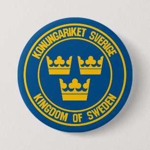 Badge Rond 7,6 Cm Emblème rond Suède