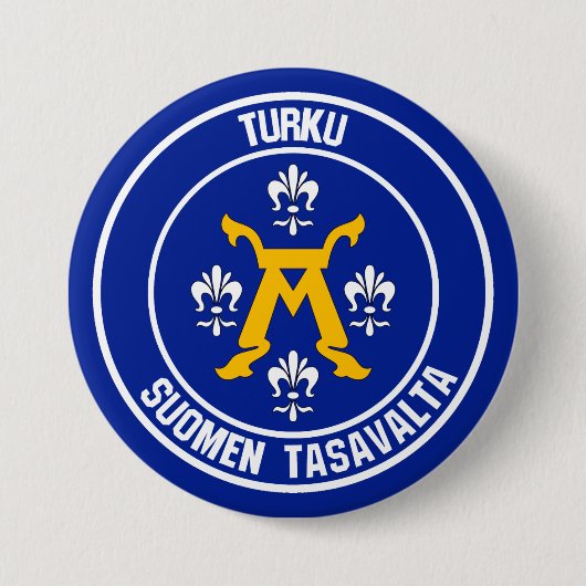 Badge Rond 7,6 Cm Emblème rond Turku (Devant)
