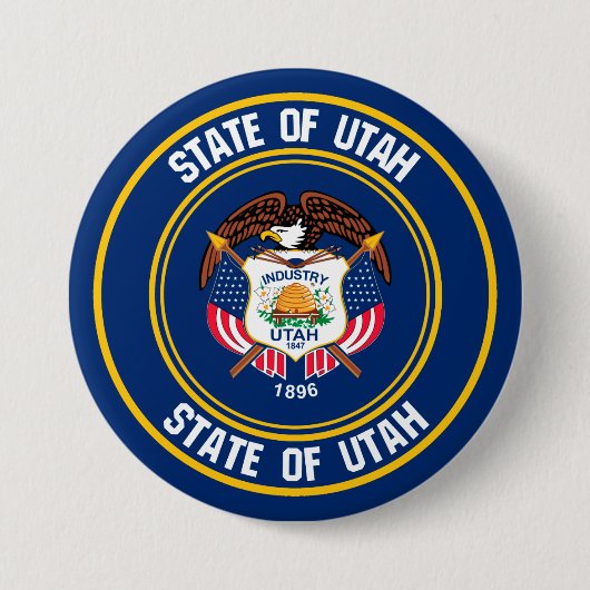 Badge Rond 7,6 Cm Emblème rond Utah (Devant)
