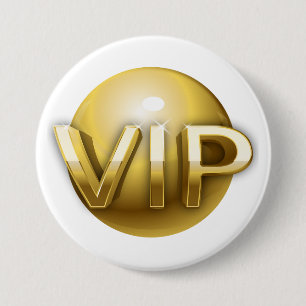 Badge Rond 7,6 Cm Emblème VIP Luxe 3D Or