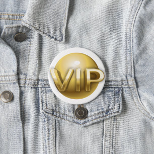 Badge Rond 7,6 Cm Emblème VIP Luxe 3D Or