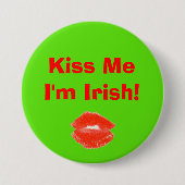 Badge Rond 7,6 Cm Embrassez-moi, je suis Irlandais 4Molly (Devant)