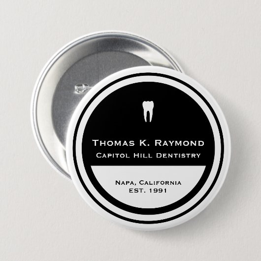 Badge Rond 7,6 Cm Employé dentaire (Devant & derrière)