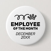 Badge Rond 7,6 Cm Employé du mois bouton avec couronne (Devant)