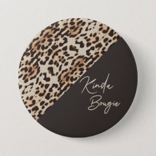 Badge Rond 7,6 Cm Empreinte Leopard Brown Kinda Bougie