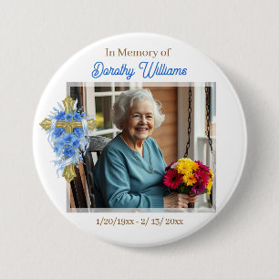 Badge Rond 7,6 Cm En Souvenir Affectueux   Mémorial Photo