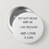 Badge Rond 7,6 Cm Enceinte avec l'arme à feu (Devant & derrière)