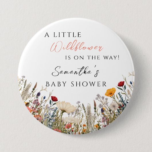 Badge Rond 7,6 Cm Enchanting White Meadow Little Wildflower (Devant)