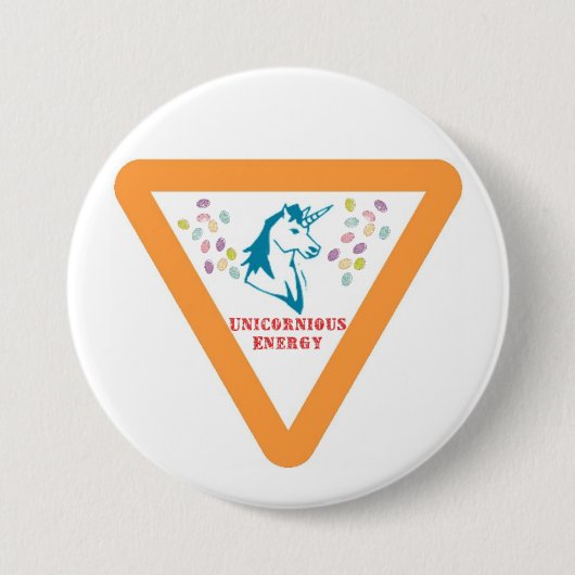 Badge Rond 7,6 Cm Énergie d'Unicornious (Devant)