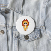 Badge Rond 7,6 Cm Enfant avec costume de lion (En situation)