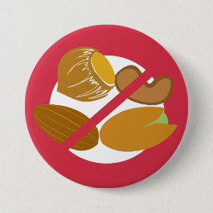 Badge Rond 7,6 Cm Enfants libres d'allergie d'écrou de noix rouge
