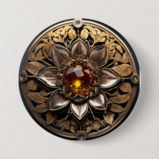 Badge Rond 7,6 Cm Engins et mécanismes de Steampunk complexes en mul (Devant)