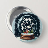 Badge Rond 7,6 Cm Enneigement comme maison vacances Citation (Devant & derrière)
