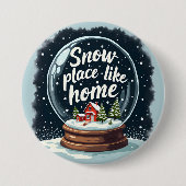 Badge Rond 7,6 Cm Enneigement comme maison vacances Citation (Devant)