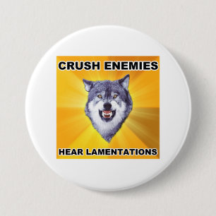 Badge Rond 7,6 Cm Ennemis d'écrasement de loup de courage