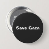 Badge Rond 7,6 Cm Enregistrer Gaza Texte Simple Soutenir Gaza (Devant & derrière)