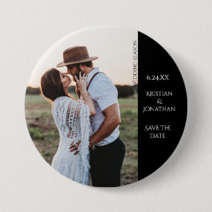 Badge Rond 7,6 Cm Enregistrer la date Message de mariage personnalis