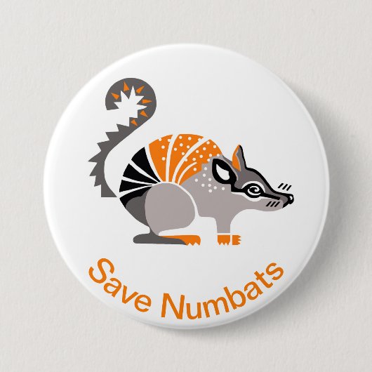 Badge Rond 7,6 Cm Enregistrer le nombre - Graphique animal en voie d (Devant)