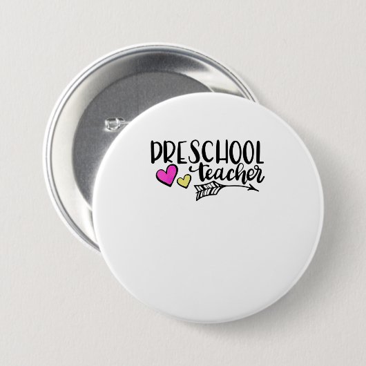 Badge Rond 7,6 Cm Enseignant préscolaire TShirt (Devant & derrière)