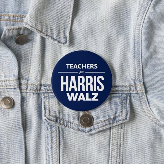 Badge Rond 7,6 Cm Enseignants pour Harris Walz (En situation)