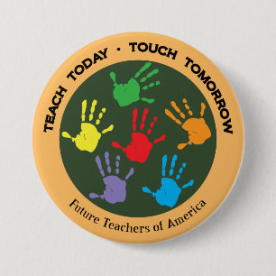 Badge Rond 7,6 Cm Enseignez aujourd'hui - le contact demain