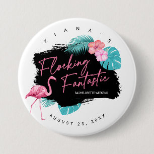 Badge Rond 7,6 Cm Enterrement de vie de jeune fille Flamingo Flock F