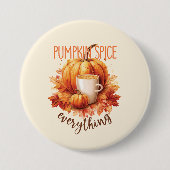 Badge Rond 7,6 Cm Épices citrouilles - Foliage de fin et d'automne (Devant)