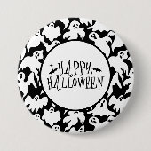 Badge Rond 7,6 Cm Épingle de fantôme d'Halloween (Devant)