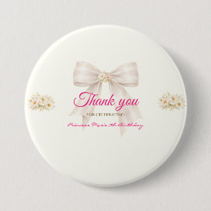Badge Rond 7,6 Cm Épingle de remerciement ruban de princesse à nœud