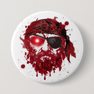 Badge Rond 7,6 Cm Épingle d'Halloween d'horreur de crâne de pirate z