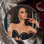 Badge Rond 7,6 Cm Épingle du bouton de concours personnalisé - Chois<br><div class="desc">Fixez votre sash en style avec cette broche à bouton personnalisable pour les pageants. Ajoutez votre photo et votre nom pour créer l'épingle personnalisée ultime du concours pour les événements promotionnels. Choisissez parmi une variété de tailles et de formes pour en faire votre propre !</div>