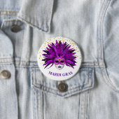 Badge Rond 7,6 Cm Épingle du bouton Mardi Gras (En situation)
