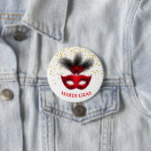 Badge Rond 7,6 Cm Épingle du bouton Mardi Gras (En situation)