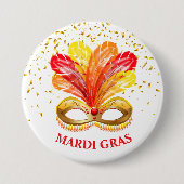 Badge Rond 7,6 Cm Épingle du bouton Mardi Gras (Devant)