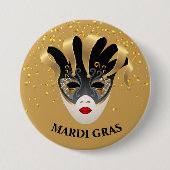 Badge Rond 7,6 Cm Épingle du bouton Mardi Gras (Devant)