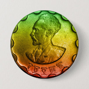 Badge Rond 7,6 Cm Épingle Haile Selassie Santeem