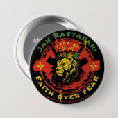 Badge Rond 7,6 Cm Épingle Jah Rastafari (Devant & derrière)