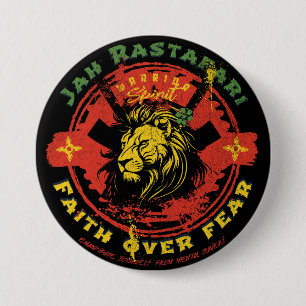 Badge Rond 7,6 Cm Épingle Jah Rastafari