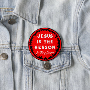 Badge Rond 7,6 Cm Épingle Jésus Noël