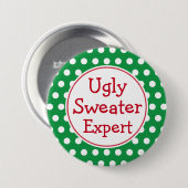 Badge Rond 7,6 Cm Épinglette de bouton d'expert de pull de Noël laid (Devant & derrière)