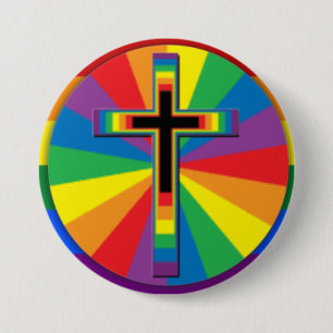 Badge Rond 7,6 Cm Épinglette de fierté gay chrétienne,