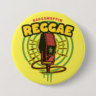 Badge Rond 7,6 Cm Épinglette de musique reggae